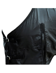 Coperta cavallo in pile a doppio strato con sovraccinghie 125 cm nera