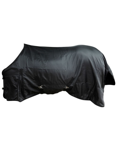 Coperta cavallo in pile a doppio strato con sovraccinghie 125 cm nera