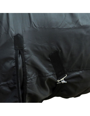 Coperta cavallo in pile a doppio strato con sovraccinghie 125 cm nera