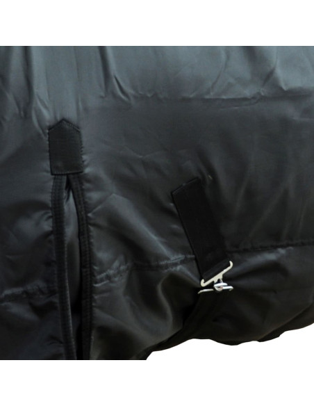 Coperta cavallo in pile a doppio strato con sovraccinghie 125 cm nera