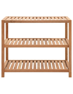 Scaffale da Bagno in Legno Massello di Noce 65x40x65 cm