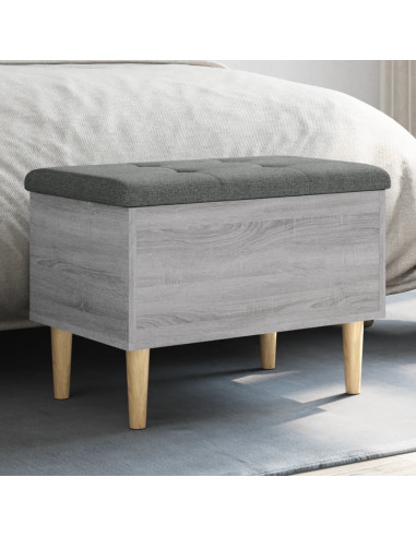 Panca Portaoggetti Grigio Sonoma 62x42x46 cm Legno Multistrato