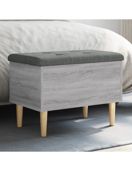 Panca Portaoggetti Grigio Sonoma 62x42x46 cm Legno Multistrato