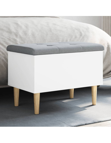 Panca Portaoggetti Bianca 62x42x46 cm in Legno Multistrato