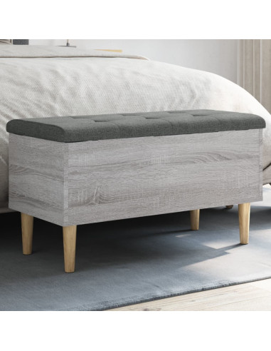 Panca Portaoggetti Grigio Sonoma 82x42x46 cm Legno Multistrato