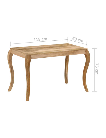 Tavolo da Pranzo in Legno Massello di Mango 118x60x76cm
