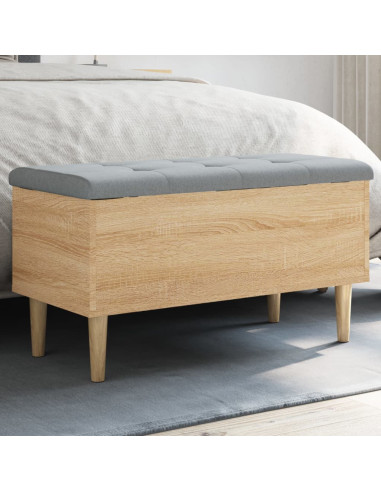 Panca Portaoggetti Rovere Sonoma 82x42x46 cm Legno Multistrato
