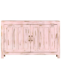 Credenza Rosa Chiaro 110x35x70 cm in Legno Massello di Mango