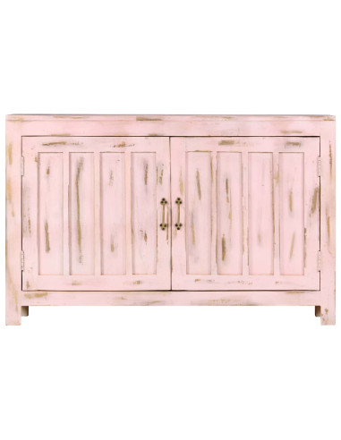 Credenza Rosa Chiaro 110x35x70 cm in Legno Massello di Mango