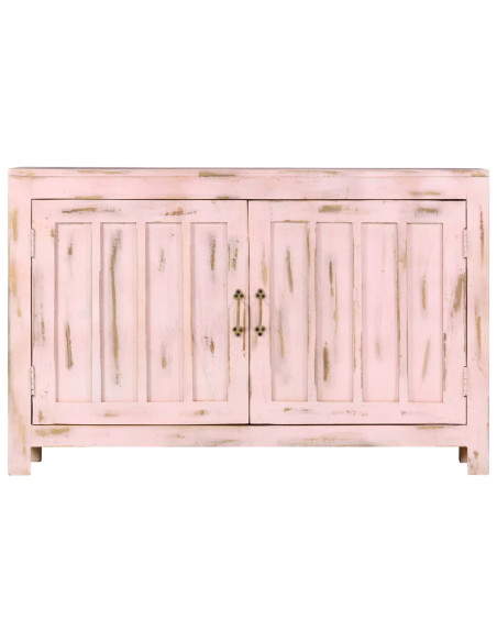 Credenza Rosa Chiaro 110x35x70 cm in Legno Massello di Mango