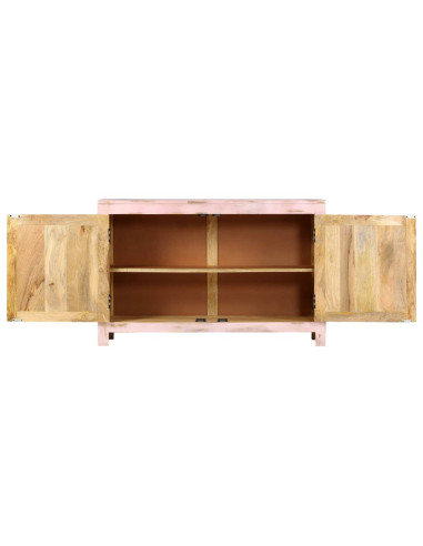 Credenza Rosa Chiaro 110x35x70 cm in Legno Massello di Mango