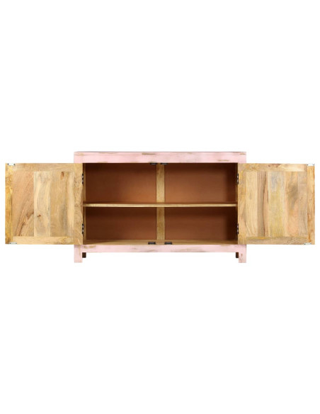 Credenza Rosa Chiaro 110x35x70 cm in Legno Massello di Mango