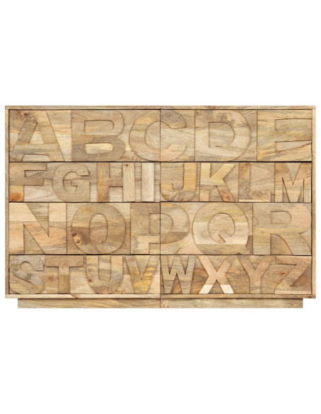 Mobile Alfabeto 6 Cassetti 120x35x79 cm in Legno Massello Mango
