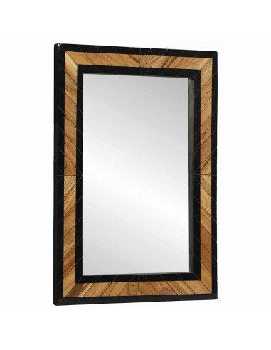 Specchio da parete Rettangolare Nero e Marrone 70 x 2 x 70 cm