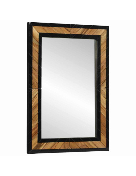Specchio da parete Rettangolare Nero e Marrone 70 x 2 x 70 cm