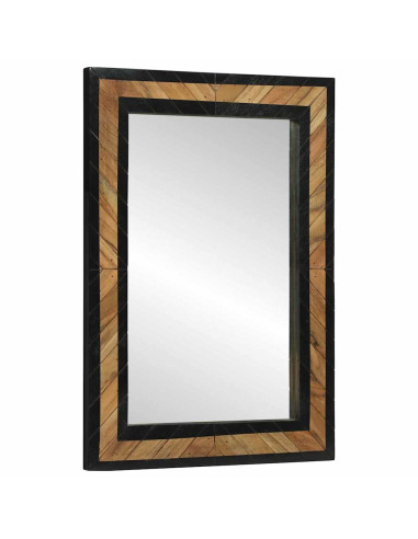 Specchio da parete Rettangolare Nero e Marrone 70 x 2 x 70 cm