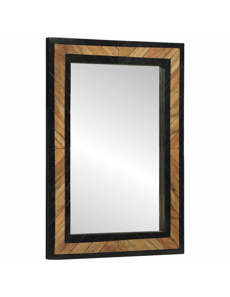 Specchio da parete Rettangolare Nero e Marrone 70 x 2 x 70 cm