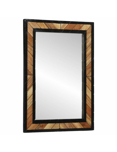 Specchio da parete Rettangolare Nero e Marrone 70 x 2 x 70 cm