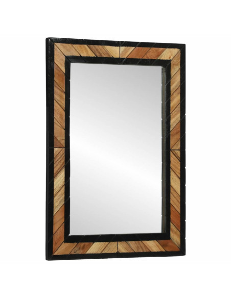 Specchio da parete Rettangolare Nero e Marrone 70 x 2 x 70 cm