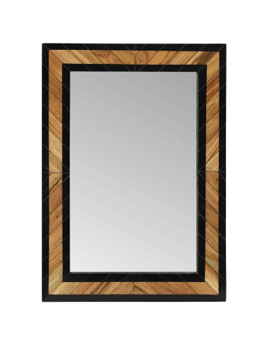 Specchio da parete Rettangolare Nero e Marrone 70 x 2 x 70 cm