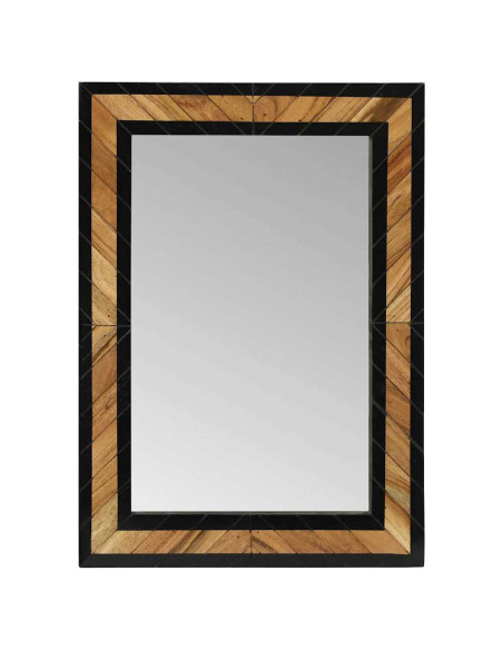 Specchio da parete Rettangolare Nero e Marrone 70 x 2 x 70 cm