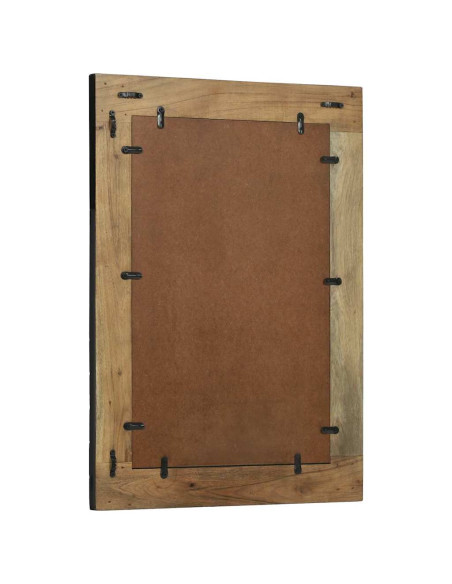 Specchio da parete Rettangolare Nero e Marrone 70 x 2 x 70 cm