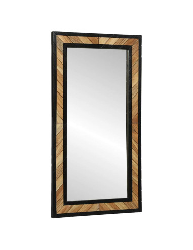 Specchio da parete Rettangolare Nero e Marrone 50 x 2 x 90 cm
