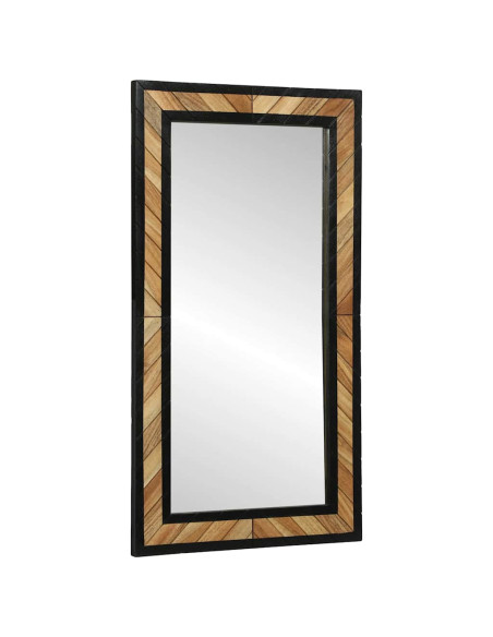 Specchio da parete Rettangolare Nero e Marrone 50 x 2 x 90 cm