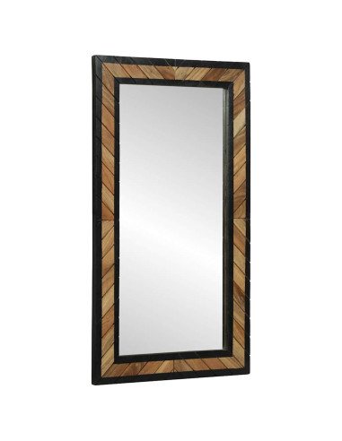 Specchio da parete Rettangolare Nero e Marrone 50 x 2 x 90 cm