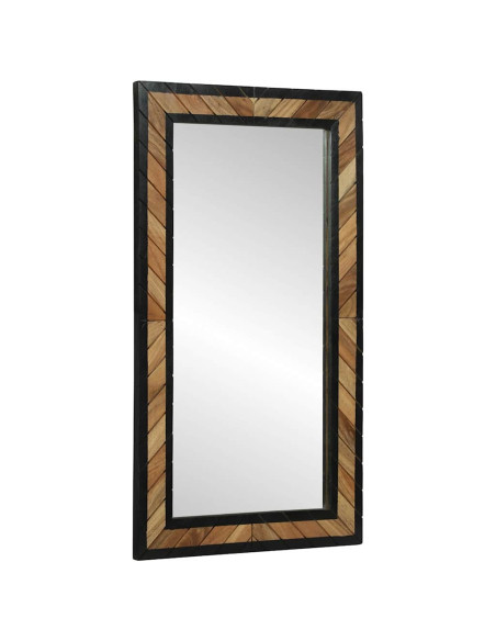 Specchio da parete Rettangolare Nero e Marrone 50 x 2 x 90 cm