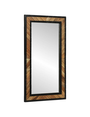 Specchio da parete Rettangolare Nero e Marrone 50 x 2 x 90 cm