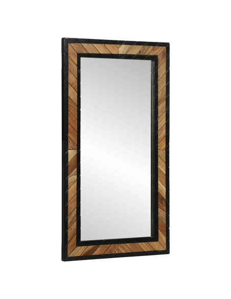 Specchio da parete Rettangolare Nero e Marrone 50 x 2 x 90 cm