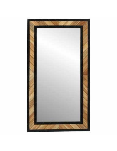 Specchio da parete Rettangolare Nero e Marrone 50 x 2 x 90 cm