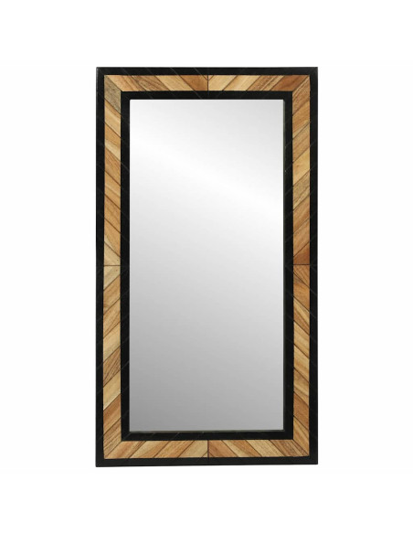 Specchio da parete Rettangolare Nero e Marrone 50 x 2 x 90 cm