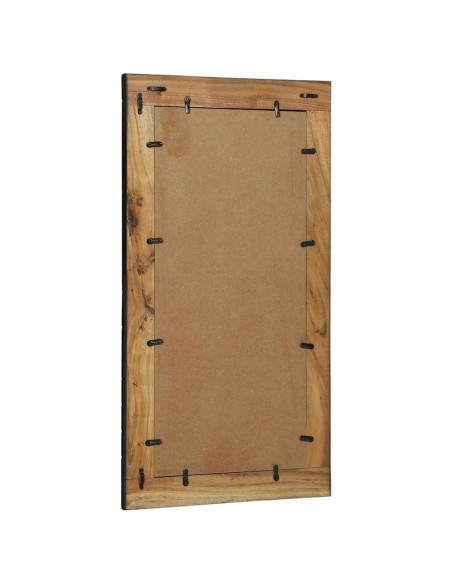 Specchio da parete Rettangolare Nero e Marrone 50 x 2 x 90 cm