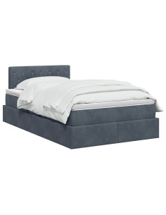 Letto con contenitore LED e materasso Grigio Scuro 120 x 200 cm 2