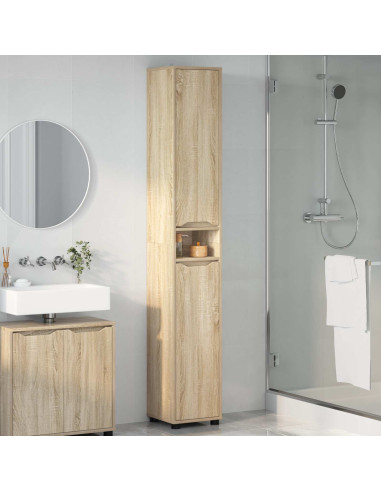 Mobile da Bagno con porta Rovere Sonoma 30,5 x 30 x 195 cm