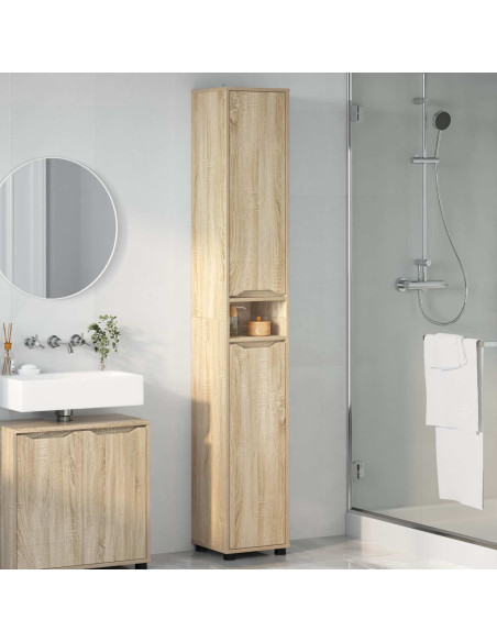 Mobile da Bagno con porta Rovere Sonoma 30,5 x 30 x 195 cm