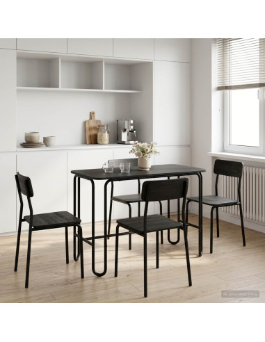 Tavolo da pranzo 100 x 50 x 75 cm Legno ingegnerizzato Nero