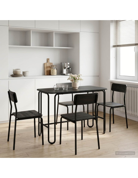 Tavolo da pranzo 100 x 50 x 75 cm Legno ingegnerizzato Nero