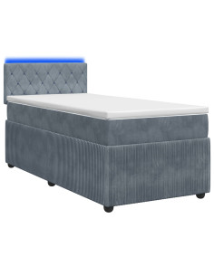 Letto box spring con materasso Grigio Scuro 80 x 200 cm Velluto