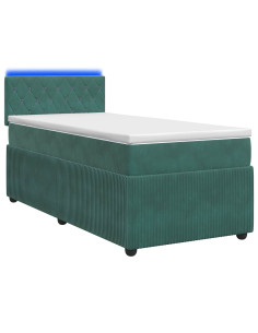 Letto box spring con materasso Verde Scuro 80 x 200 cm Velluto