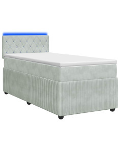 Letto box spring con materasso Grigio Chiaro 90 x 190 cm