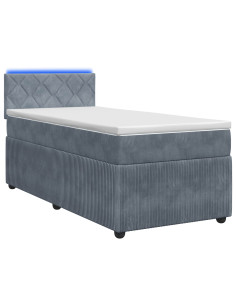 Letto box spring con materasso Grigio Scuro 90 x 190 cm Velluto