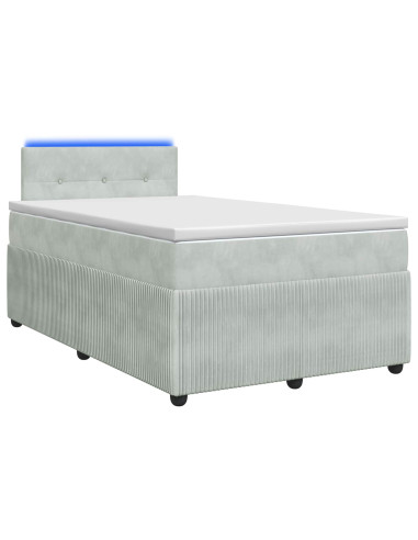 Letto box spring con materasso Grigio Chiaro 120 x 200 cm