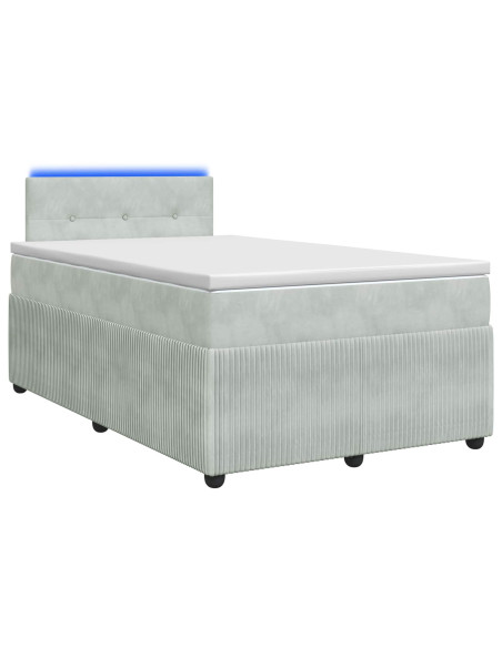 Letto box spring con materasso Grigio Chiaro 120 x 200 cm