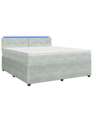 Letto box spring con materasso Grigio Chiaro 140 x 200 cm