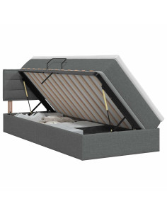 Letto con contenitore e materasso Grigio Scuro 90 x 190 cm