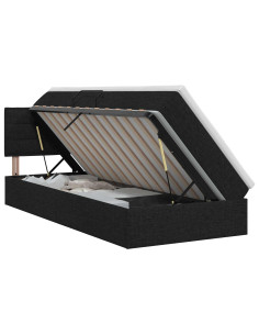 Letto con contenitore e materasso Nero 100 x 200 cm Velluto