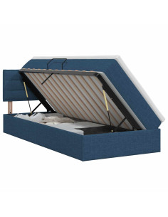 Letto con contenitore e materasso Blu 100 x 200 cm Velluto